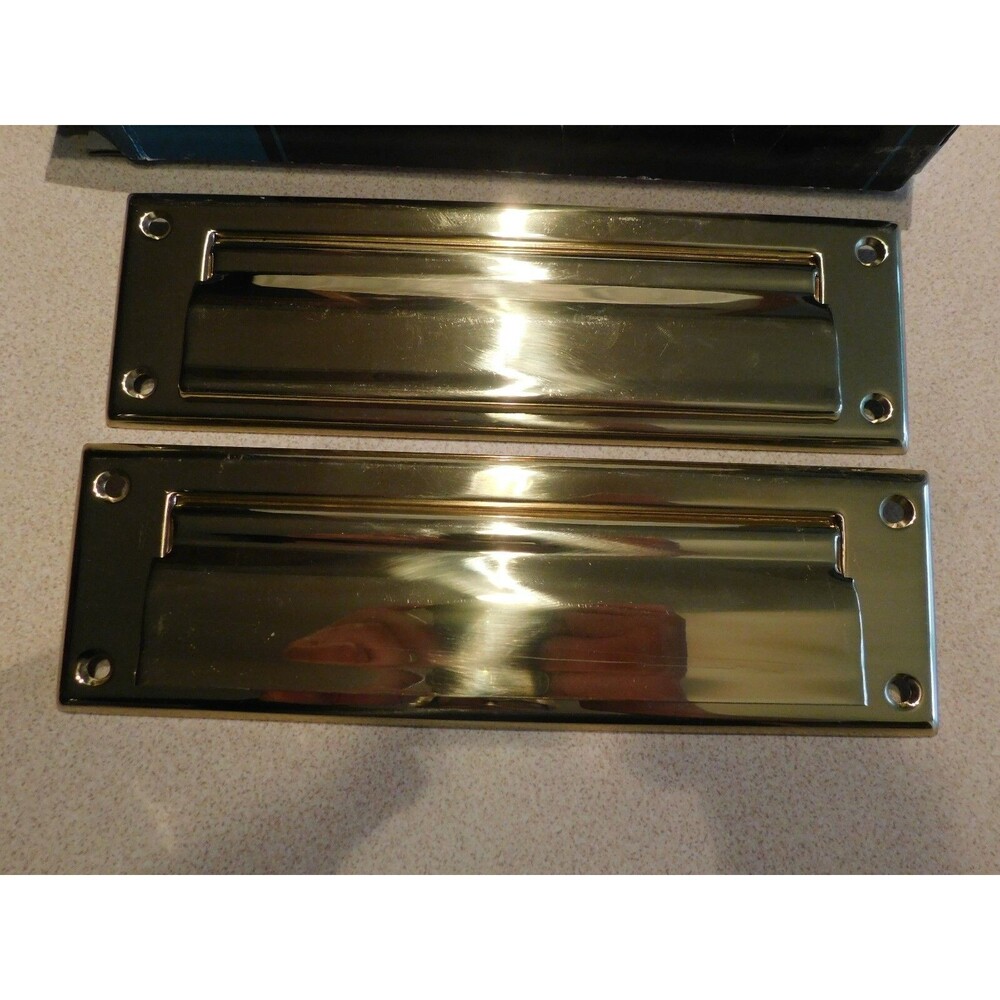 Ultra Hardware Solid Polished Brass Flap Plates 3” X 10” Model 970